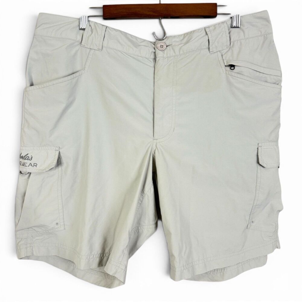 mens gray cargo hiking shorts xl lightweight outdoor utility pockets by cabela's